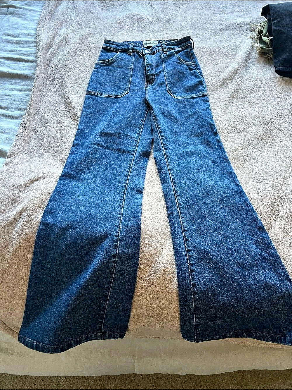 Rollas Original Sailor Wide Leg Jeans in Blue Waist 10 Like New